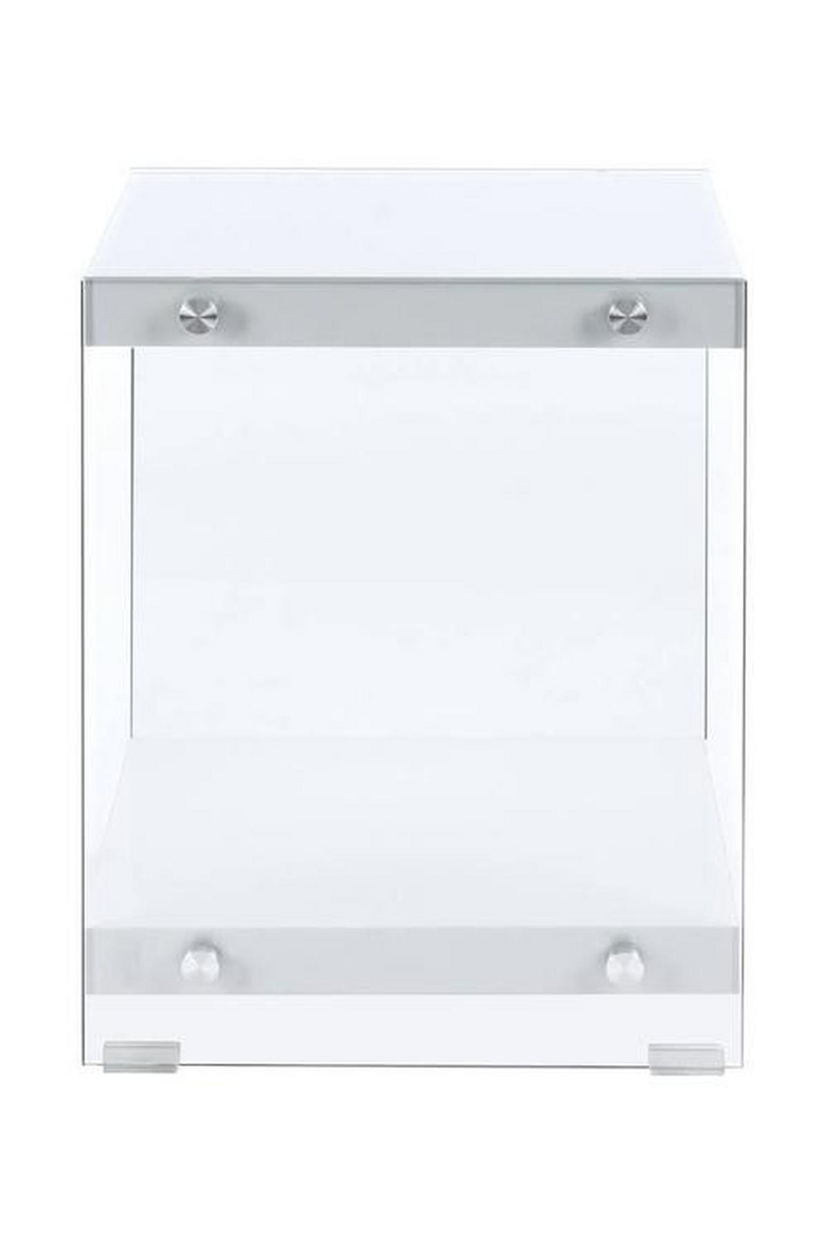 SIDOBORD i glas, trämaterial 35/35/45 cm  - klar/vit, Basics, trämaterial/glas (35/35/45cm) - Kayoom