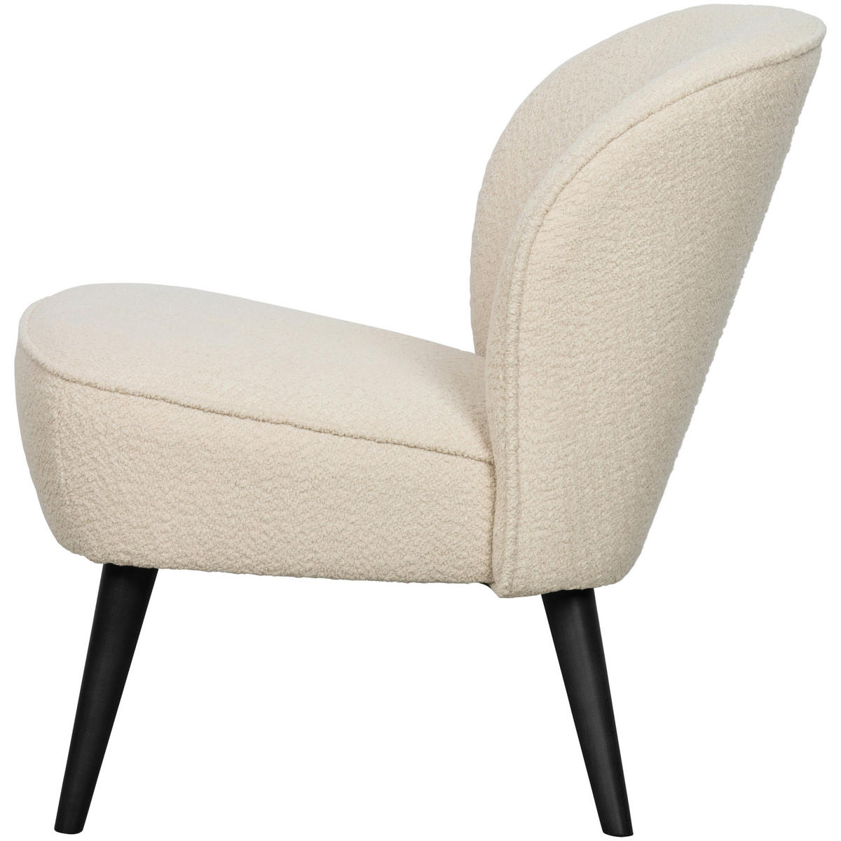 SESSEL in Bouclé Creme  - Creme/Schwarz, Design, Holz/Textil (59/71/70cm) - Livetastic
