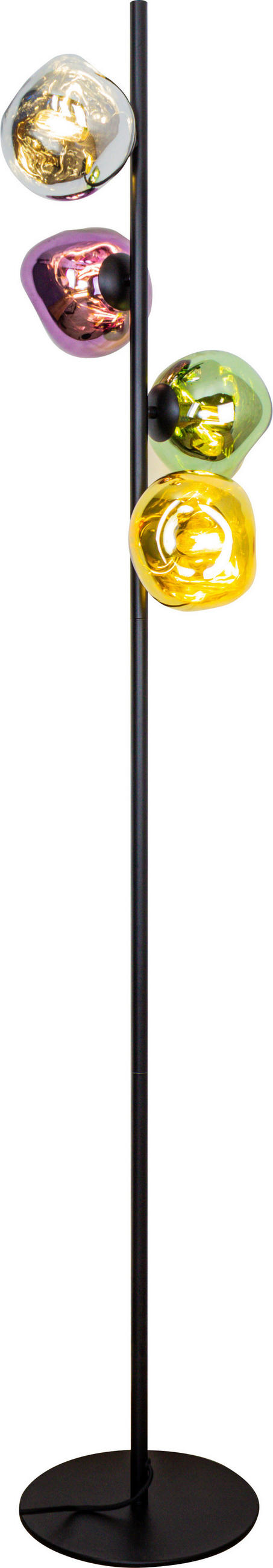 STEHLEUCHTE 28/160 cm    - Multicolor/Schwarz, Basics, Glas/Metall (28/160cm)