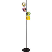 STEHLEUCHTE 28/160 cm    - Multicolor/Schwarz, Basics, Glas/Metall (28/160cm)