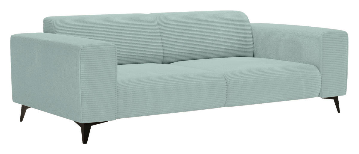 2-SITZER-SOFA Cord Salbeigrün  - Salbeigrün/Schwarz, KONVENTIONELL, Textil/Metall (207/75/104cm) - Carryhome