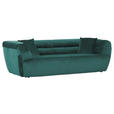 BIGSOFA Samt Dunkelgrün  - Dunkelgrün/Schwarz, KONVENTIONELL, Kunststoff/Textil (240/73/100cm) - Carryhome