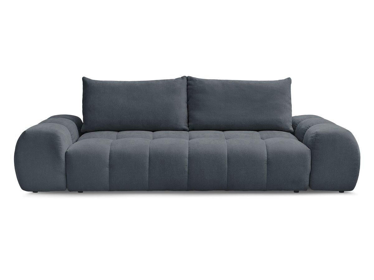 SCHLAFSOFA EVEREST  mit Rücken echt, Armteil links, Armteil rechts Struktur Dunkelblau  - Schwarz/Dunkelblau, MODERN, Kunststoff/Textil (278/90/115cm)