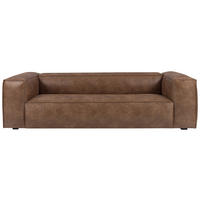 3-SITZER-SOFA beschichtet Braun  - Schwarz/Braun, Design, Holz/Textil (265/73/99cm)