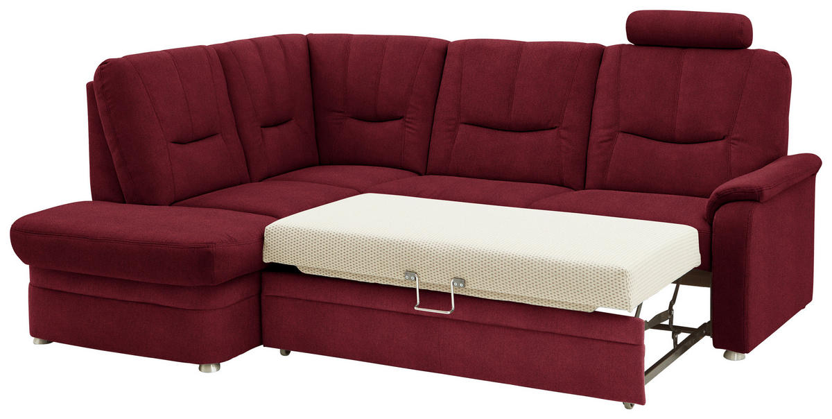 ECKSOFA  in Chenille Rot  185/235 cm  - Rot/Schwarz, KONVENTIONELL, Kunststoff/Textil (185/235cm) - Beldomo Comfort