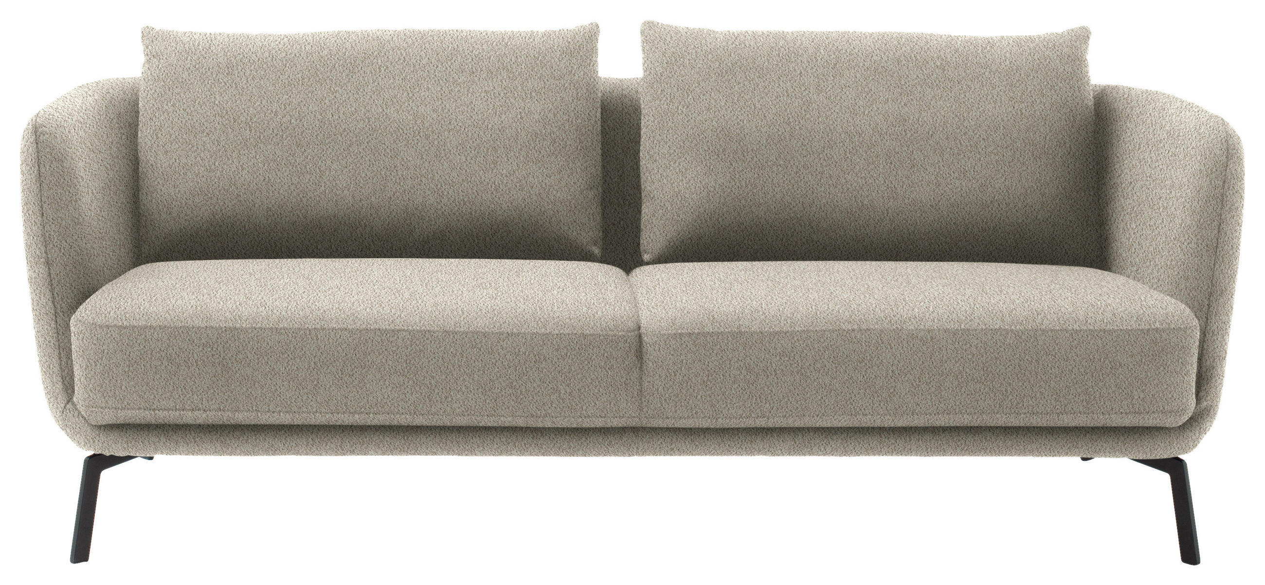 2,5-SITZER  in Flachgewebe Naturfarben  - Schwarz/Naturfarben, Design, Textil/Metall (190/71/91cm) - Schöner Wohnen