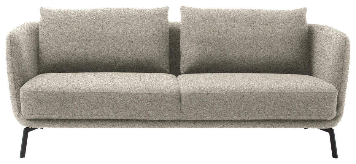 2,5-SITZER  in Flachgewebe Naturfarben  - Schwarz/Naturfarben, Design, Textil/Metall (190/71/91cm) - Schöner Wohnen