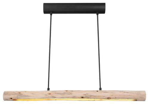 HÄNGELEUCHTE 80/7/150 cm    - Schwarz/Naturfarben, Basics, Holz/Metall (80/7/150cm) - Globo
