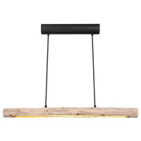HÄNGELEUCHTE 80/7/150 cm   - Schwarz/Naturfarben, Basics, Holz/Metall (80/7/150cm) - Globo
