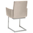 ARMLEHNSTUHL  in Stahl Mikrofaser  - Edelstahlfarben/Creme, Design, Holzwerkstoff/Textil (63/91/60cm) - Dieter Knoll
