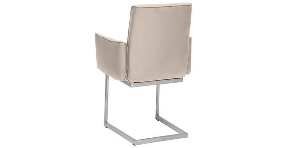 ARMLEHNSTUHL  in Stahl Mikrofaser  - Edelstahlfarben/Creme, Design, Holzwerkstoff/Textil (63/91/60cm) - Dieter Knoll