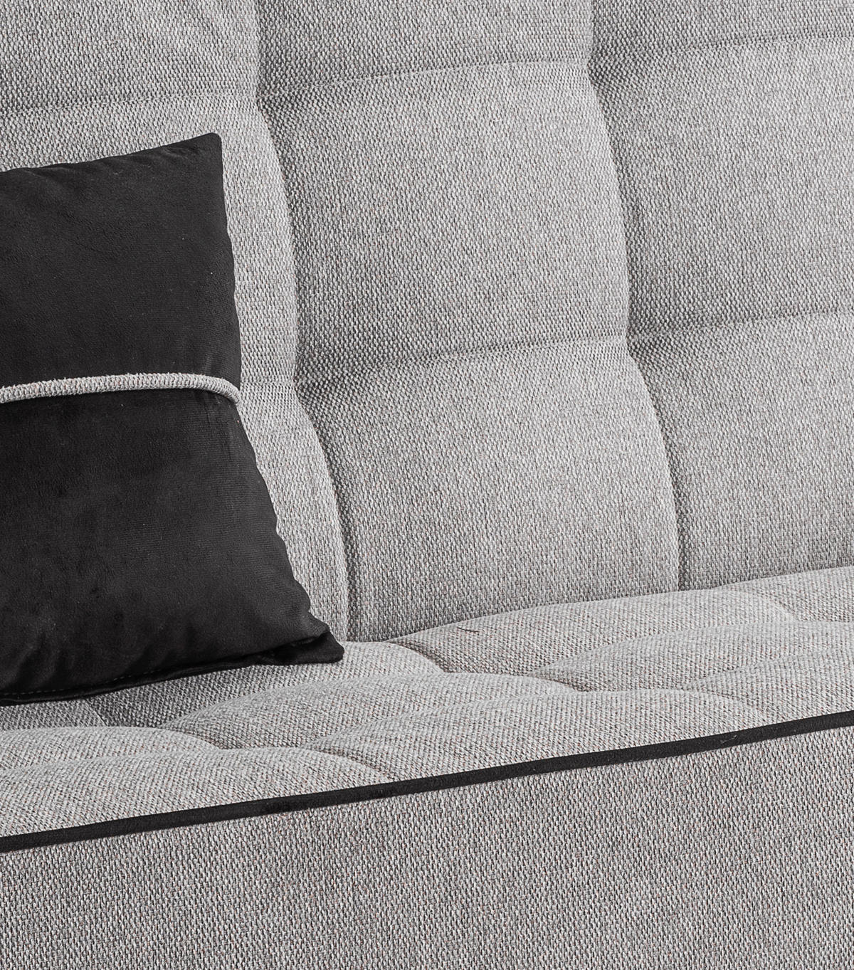 SCHLAFSOFA BONO  mit Liegefunktion Struktur Hellgrau  - Hellbraun/Hellgrau, Basics, Holz/Textil (199/91/91cm) - MID.YOU