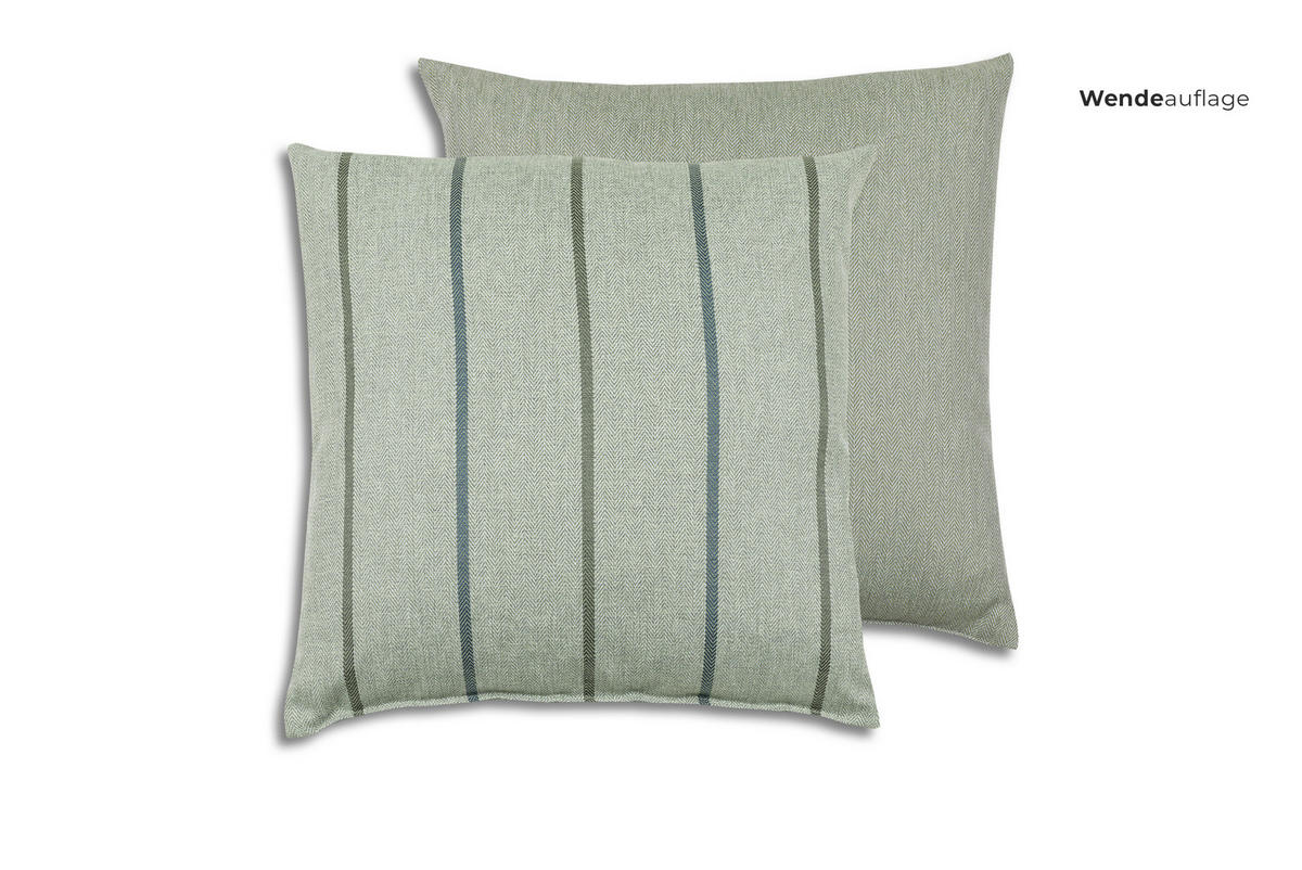 GARTENSITZKISSENSET in Hellgrün Streifen 48/48 cm  - Hellgrün, Basics, Textil (48/48cm)