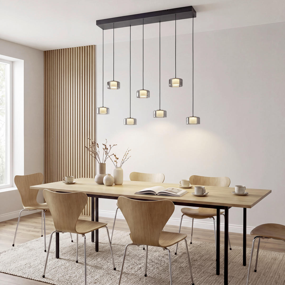 ZÁVESNÉ LED SVIETIDLO, 126/21/180 cm  - čierna, Design, kov/plast (126/21/180cm)