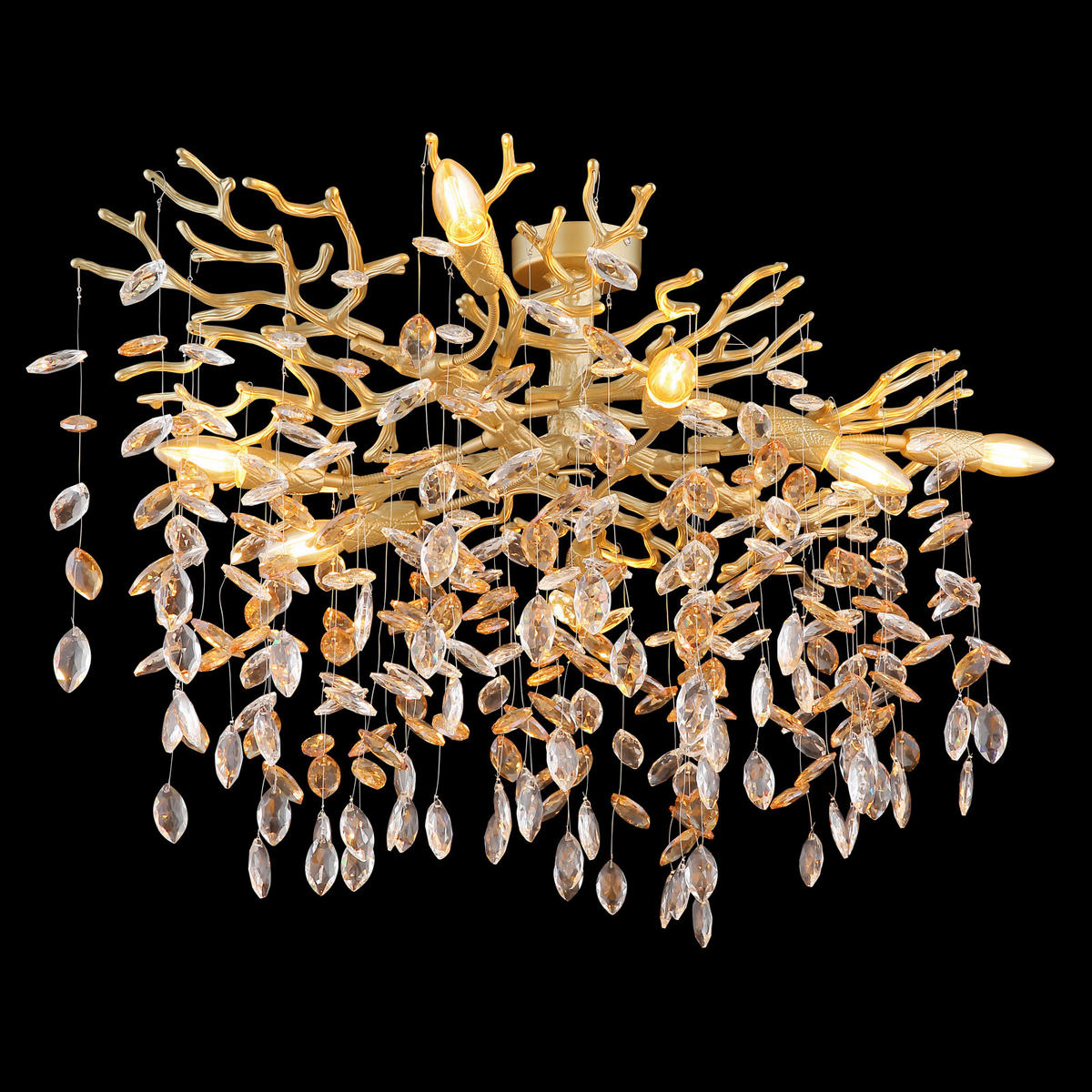 Plafonieră    85/50/50 cm  - străveziu/auriu, Basics, sticlă/metal (85/50/50cm)