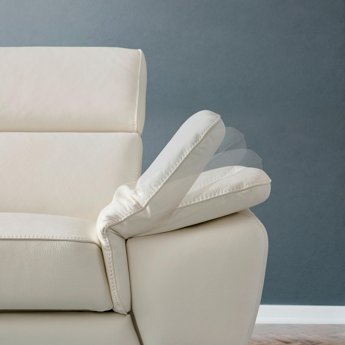 ECKSOFA in Echtleder Weiss  - Weiss/Schwarz, Modern, Leder/Metall (225/281cm) - Celina Home