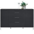 SIDEBOARD  in 180/101/40,5 cm  - Anthrazit/Alufarben, Design, Glas/Holzwerkstoff (180/101/40,5cm) - Voleo