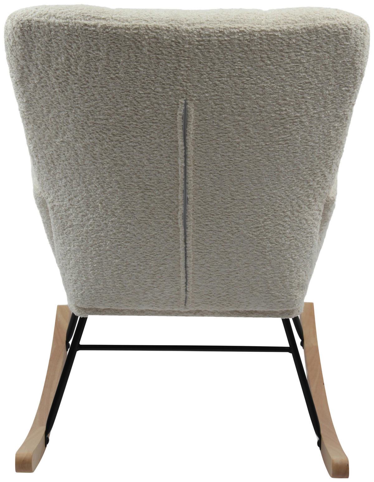 SCHAUKELSTUHL in Bouclé Weiß  - Weiß/Naturfarben, Basics, Holz/Textil (62/90/52cm) - P & B