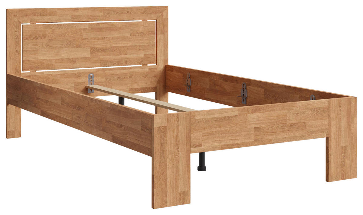 BETT YES Eiche massiv 120/200 cm Eichefarben  - Eichefarben, Natur, Holz (120/200cm) - Linea Natura