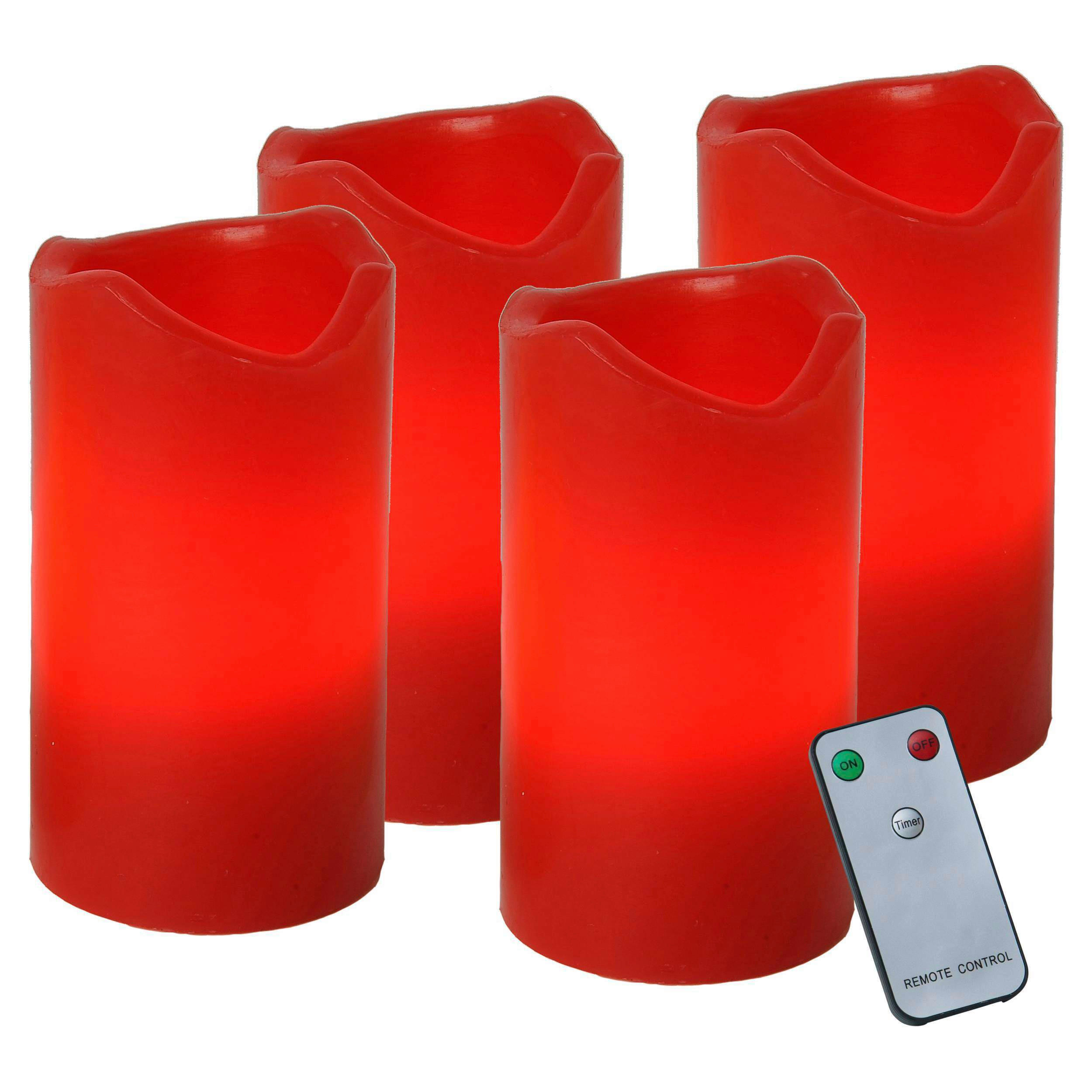 LED-KERZENSET 5/10 cm  - Rot, Basics, Naturmaterialien/Kunststoff (5/10cm) - Eglo