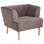 SESSEL in Plüsch Schlammfarben  - Schlammfarben/Buchefarben, Design, Holz/Textil (85/71/80cm) - Hom`in