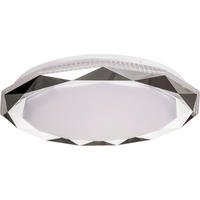 LED MENNYEZETI LÁMPA - krómszínű/fehér, Basics, műanyag/fém (50/50/7cm)