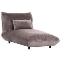 LIGGFÅTÖLJ i plysch lerfärgad  - lerfärgad/svart, Klassisk, textil/plast (100/86/166cm) - MID.YOU