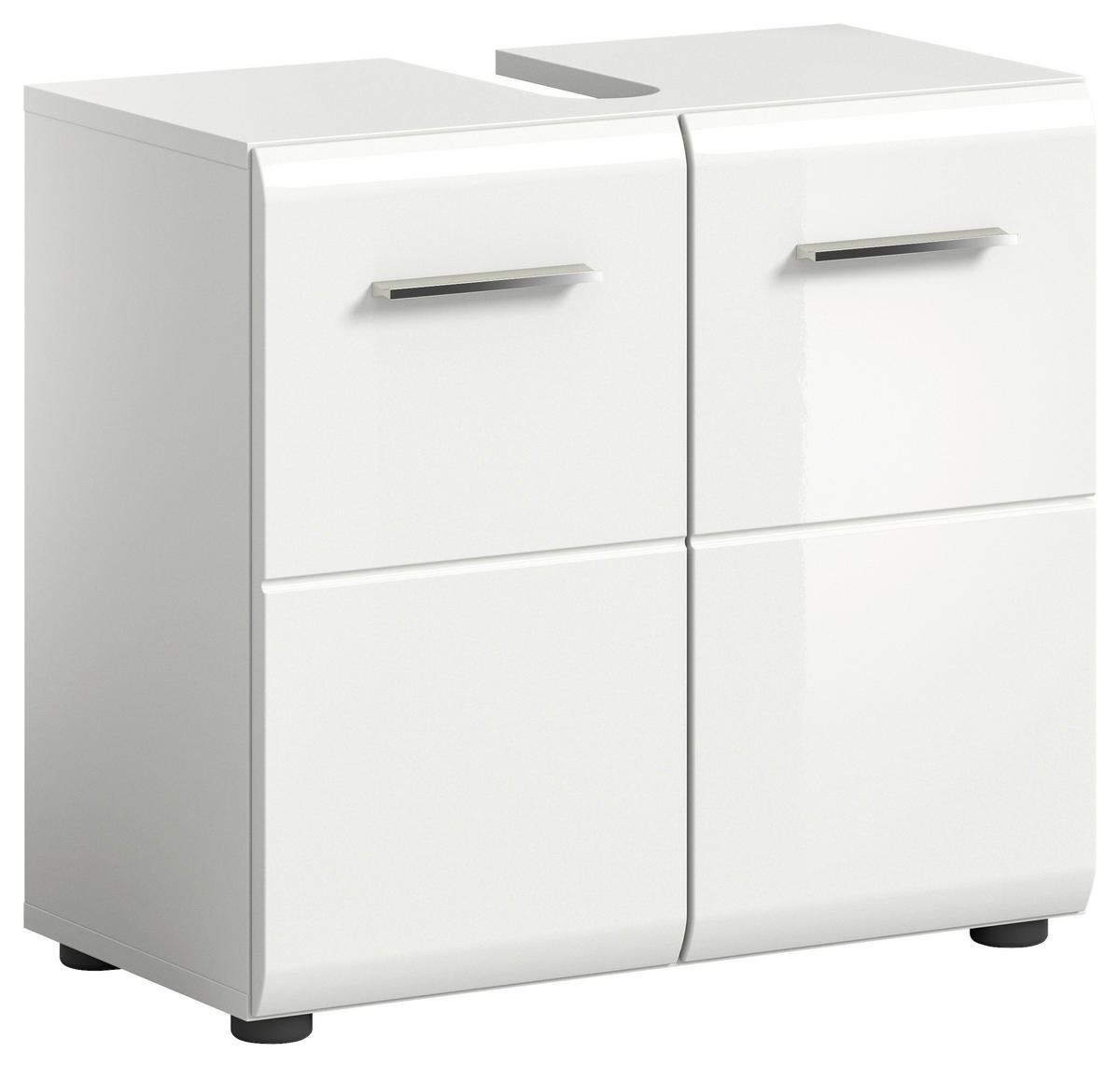 SKŘÍŇKA POD UMYVADLO, vysoce lesklá bílá, vysoce lesklá bílá, 60/54/32 cm - antracitová/vysoce lesklá bílá, Moderní, kompozitní dřevo (60/54/32cm) - MID.YOU