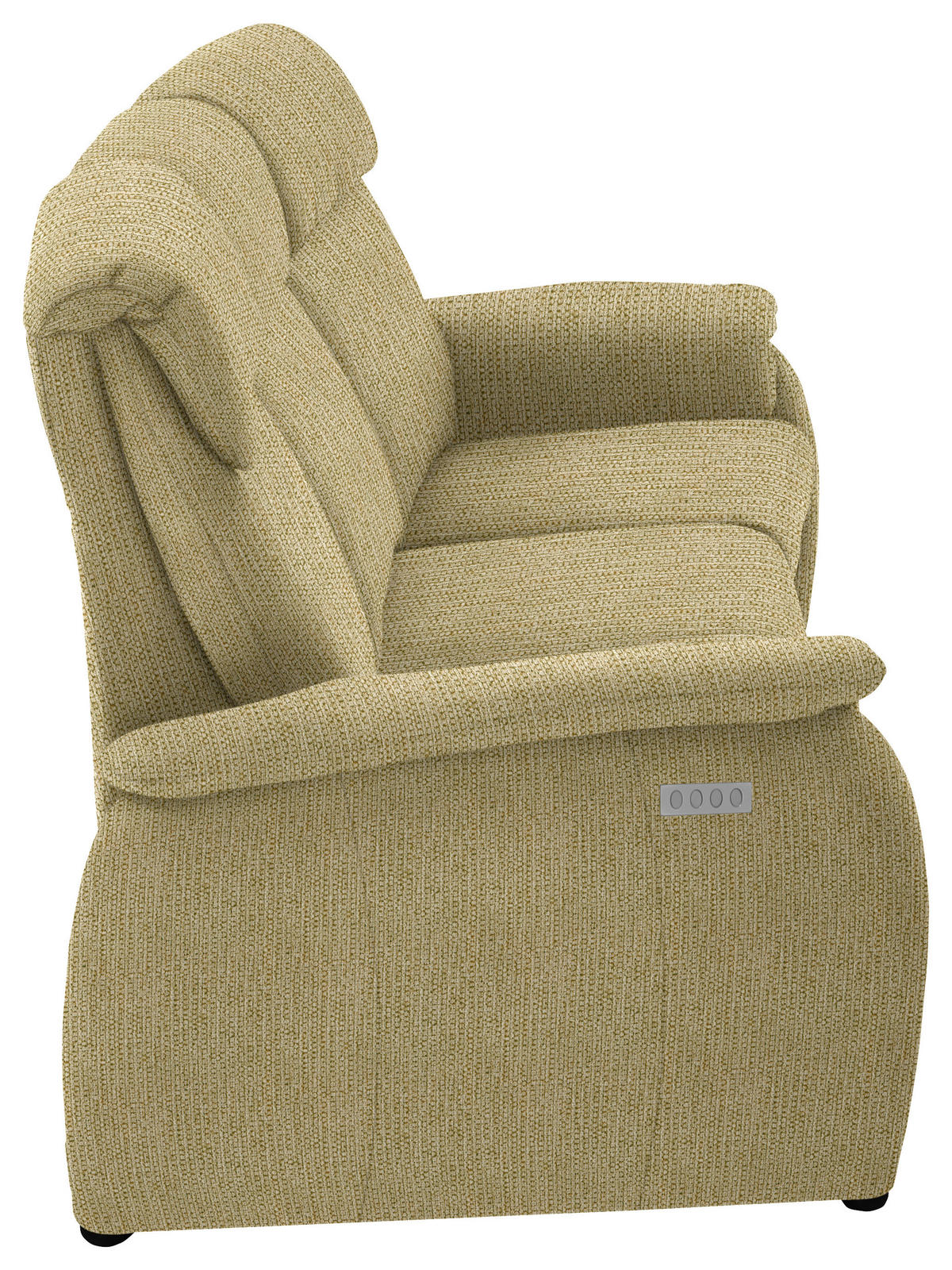 TRAPEZSOFA in Flachgewebe Gelb, Hellgrün  - Gelb/Schwarz, Konventionell, Textil/Metall (219/107/97cm) - Pure Home Comfort