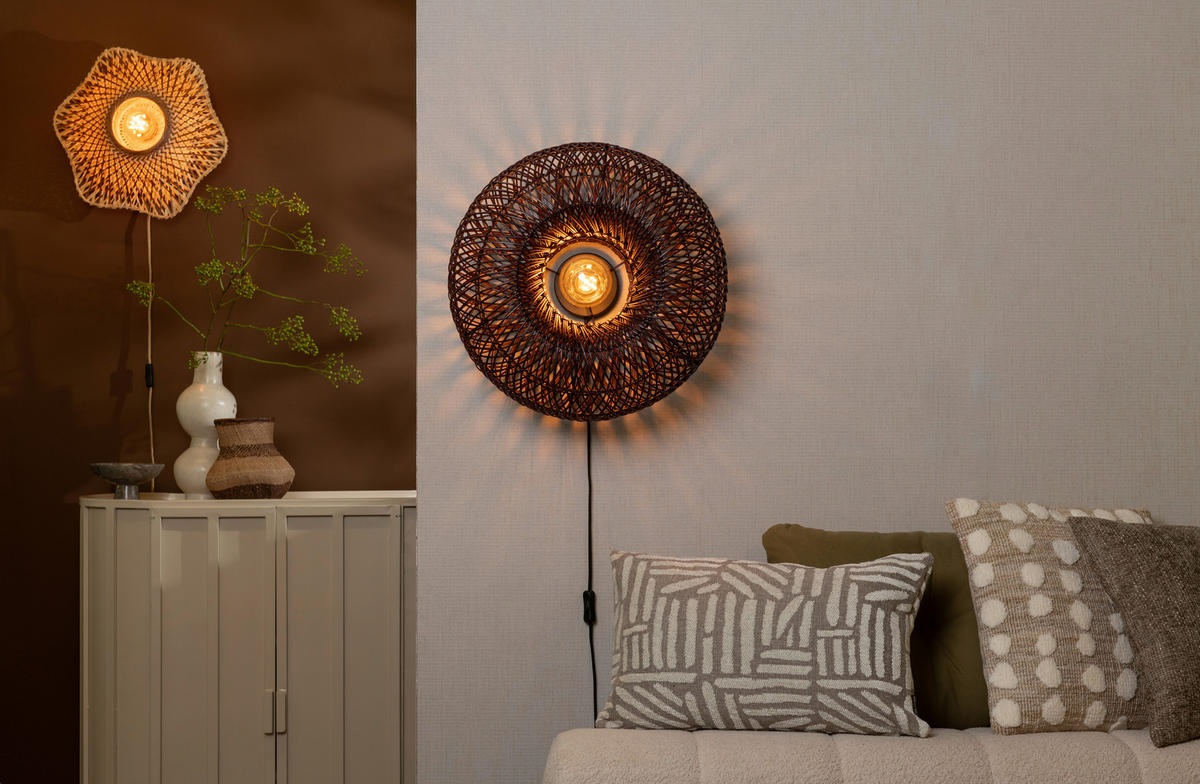 VÄGGLAMPA 50/23 cm   - bordeaux, Basics, naturmaterial (50/23cm) - Good & Mojo