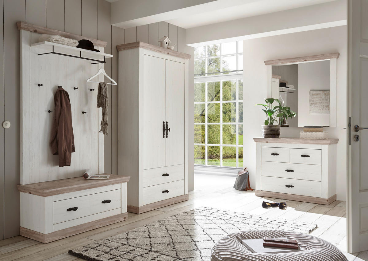 GARDEROBE 5-teilig  in 341/201/45 cm  - Hellbraun/Pinienfarben, Design, Holzwerkstoff (341/201/45cm) - MID.YOU