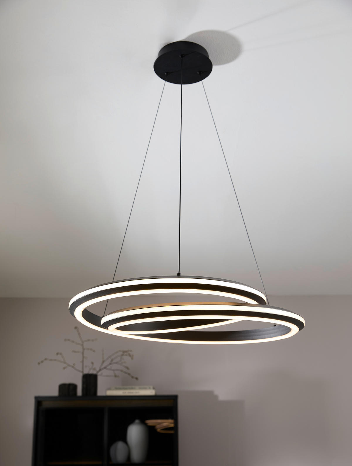 LED-HÄNGELEUCHTE 60/120 cm  - Schwarz, Basics, Kunststoff/Metall (60/120cm) - Novel