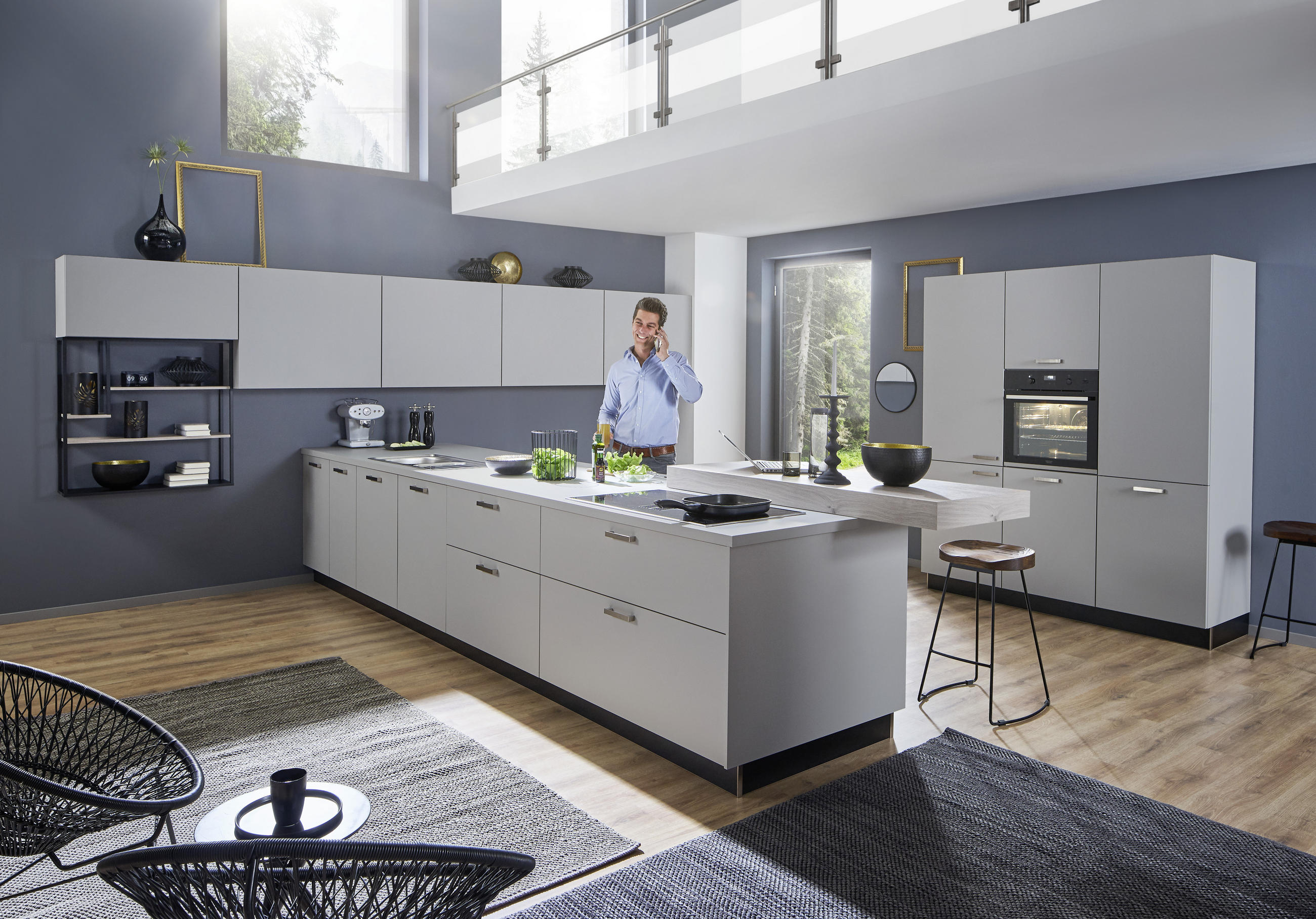 EINBAUKÜCHE DK001  - Grau, Design - Dieter Knoll