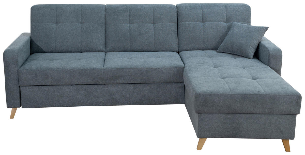 UGAONA GARNITURA petrolej plava  - prirodna boja/petrolej plava, Dizajnerski, tekstil/drvo (223/161cm) - Carryhome