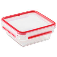 FRISCHHALTEDOSE Clip & Close 0,8 L  - Rot, KONVENTIONELL, Glas/Kunststoff (16,6/16,6/7cm) - Emsa