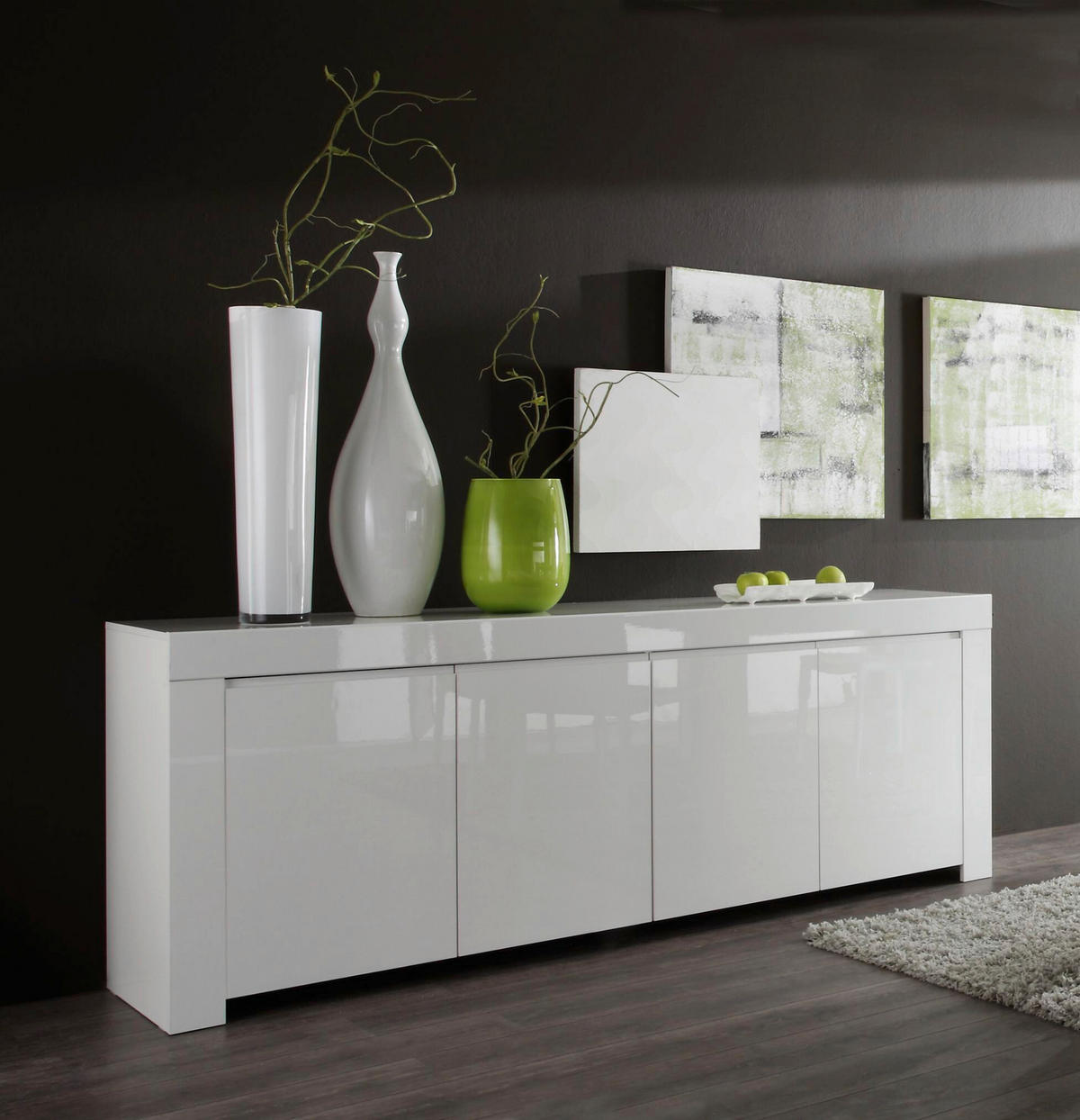 SIDEBOARD  210/84/50 cm  - Weiß Hochglanz, Design, Holzwerkstoff/Kunststoff (210/84/50cm) - MID.YOU