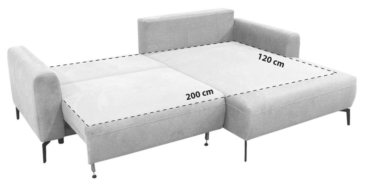 ECKSOFA Dunkelgrün Flachgewebe  - Dunkelgrün/Schwarz, Design, Textil/Metall (240/163cm) - MID.YOU