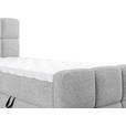 BOXBETT 90/200 cm,  in Hellgrau, gepolstertes Kopfteil, Bettkasten, Topper, H3 = fest  - Hellgrau/Schwarz, Design, Holzwerkstoff/Kunststoff (90/200cm) - Xora