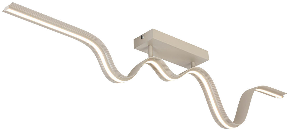 DECKENLEUCHTE 100/8/20,5 cm   - Sandfarben, Trend, Kunststoff/Metall (100/8/20,5cm) - Collet's Monde