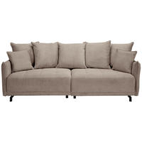 BIGSOFA in Cord Taupe  - Taupe/Schwarz, Design, Textil/Metall (226/91/103cm) - Carryhome