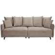 BIGSOFA in Cord Taupe - Taupe/Schwarz, Design, Textil/Metall (226/91/103cm) - Carryhome