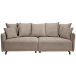 BIGSOFA in Cord Taupe  - Taupe/Schwarz, Design, Textil/Metall (226/91/103cm) - Carryhome