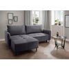 ECKSCHLAFSOFA in Cord Grau  - Schwarz/Grau, Basics, Holz/Textil (238/174cm) - Livetastic