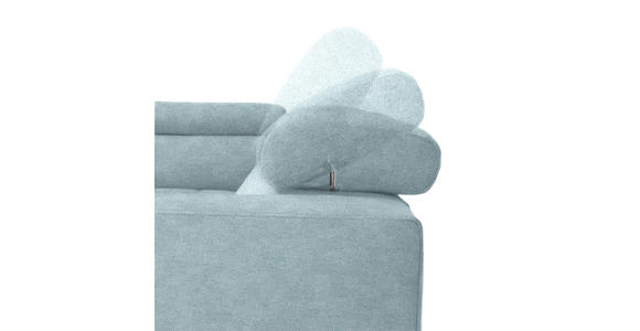 ECKSOFA in Mikrofaser Hellblau 207/301 cm - Schwarz/Hellblau, Design, Textil/Metall (207/301cm) - Xora