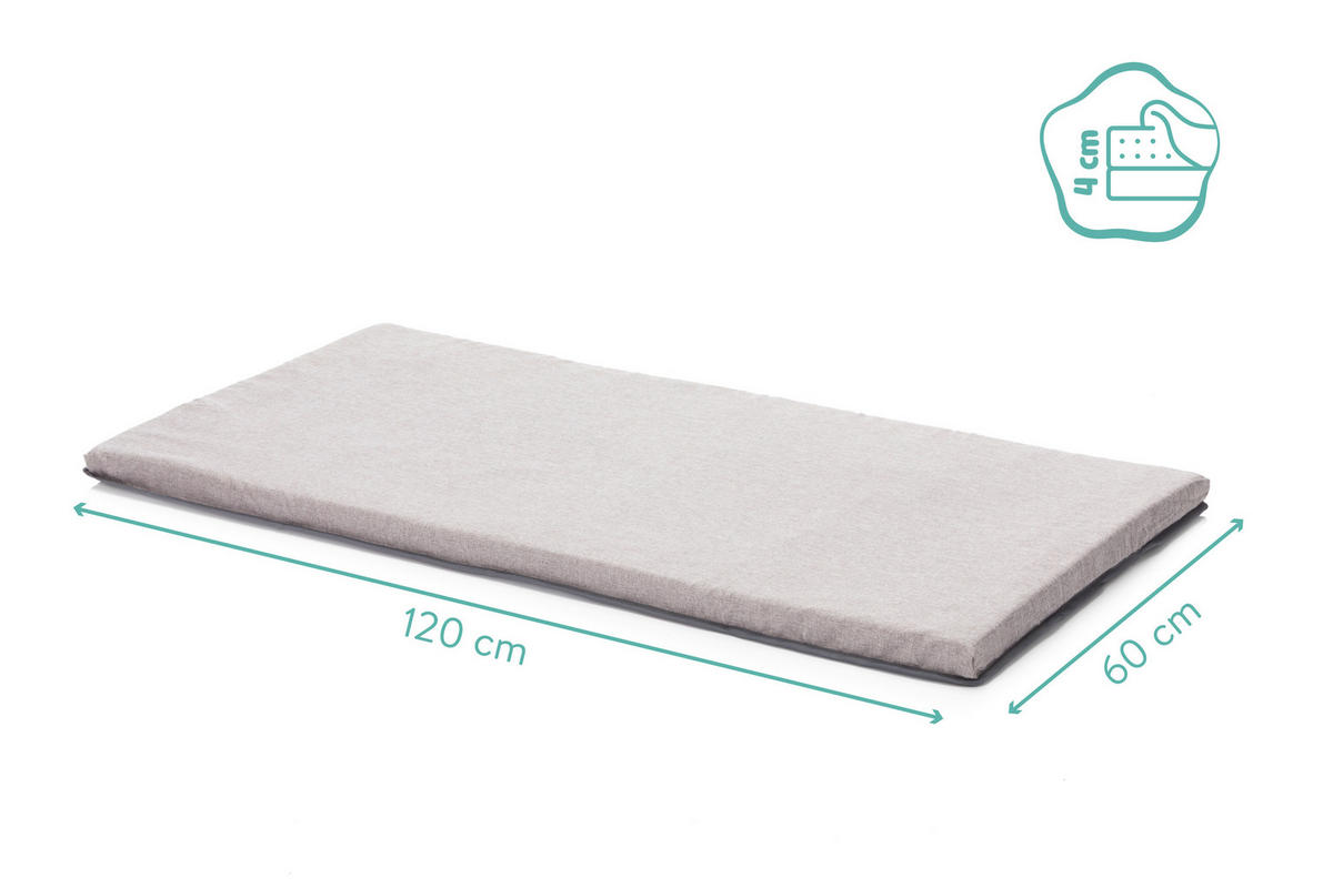 PRENOSIVI KREVETAC    60/120 cm   - svetlosiva/crna, Osnovno, metal/tekstil (60/120cm) - Fillikid