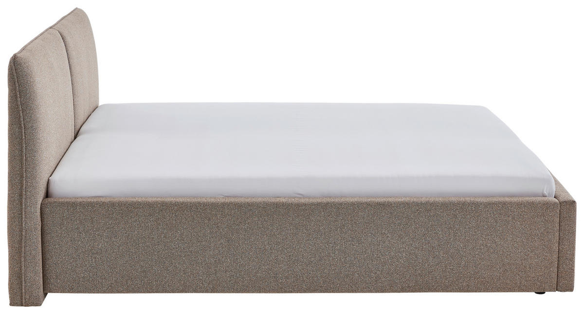 POLSTERBETT 140/200 cm,  in Braun,  - Schwarz/Braun, Design, Holz/Textil (140/200cm) - Stylife