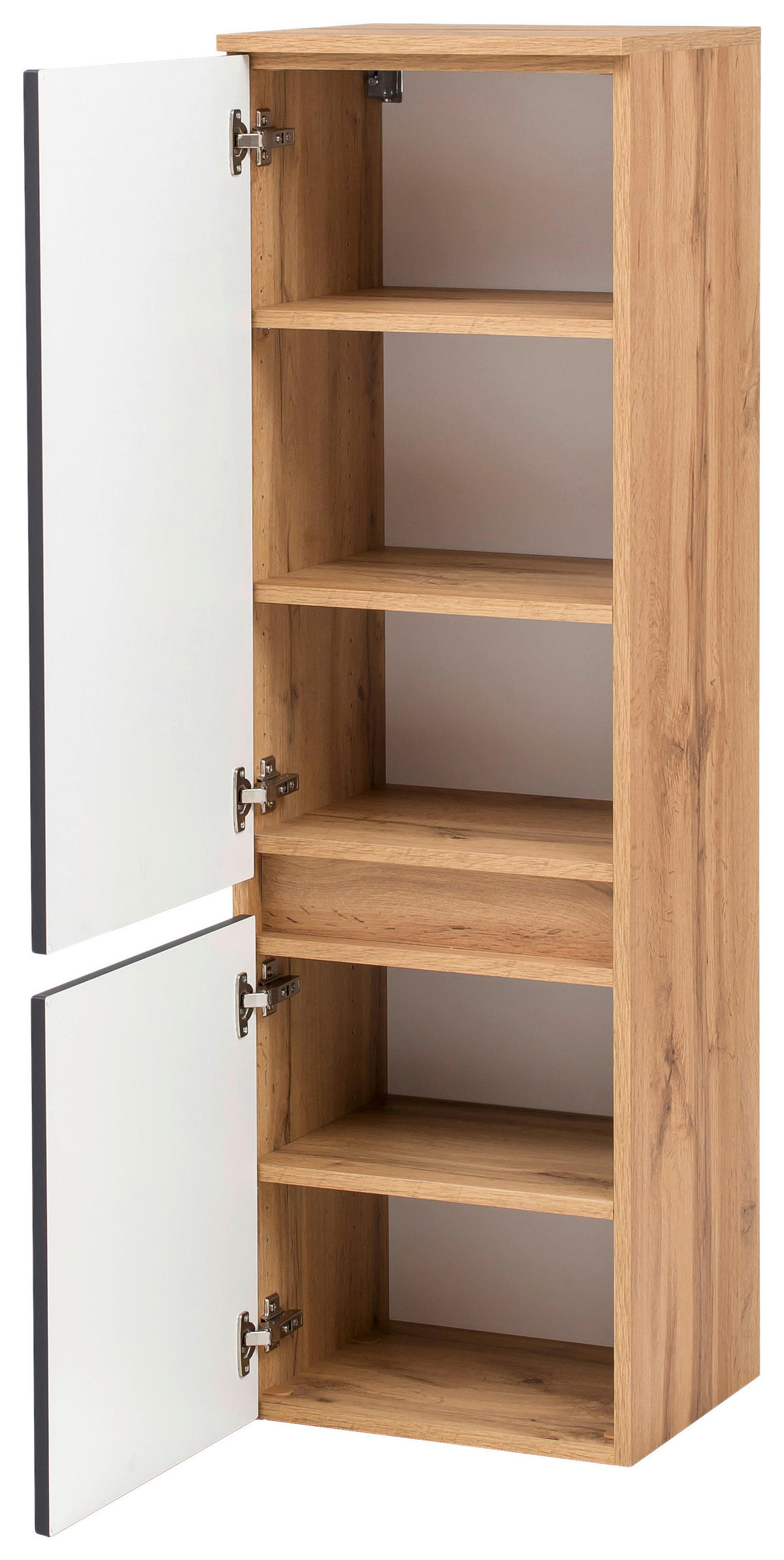 MIDISCHRANK 40/130/35 cm  - Eichefarben/Silberfarben, KONVENTIONELL, Holzwerkstoff/Kunststoff (40/130/35cm) - Held