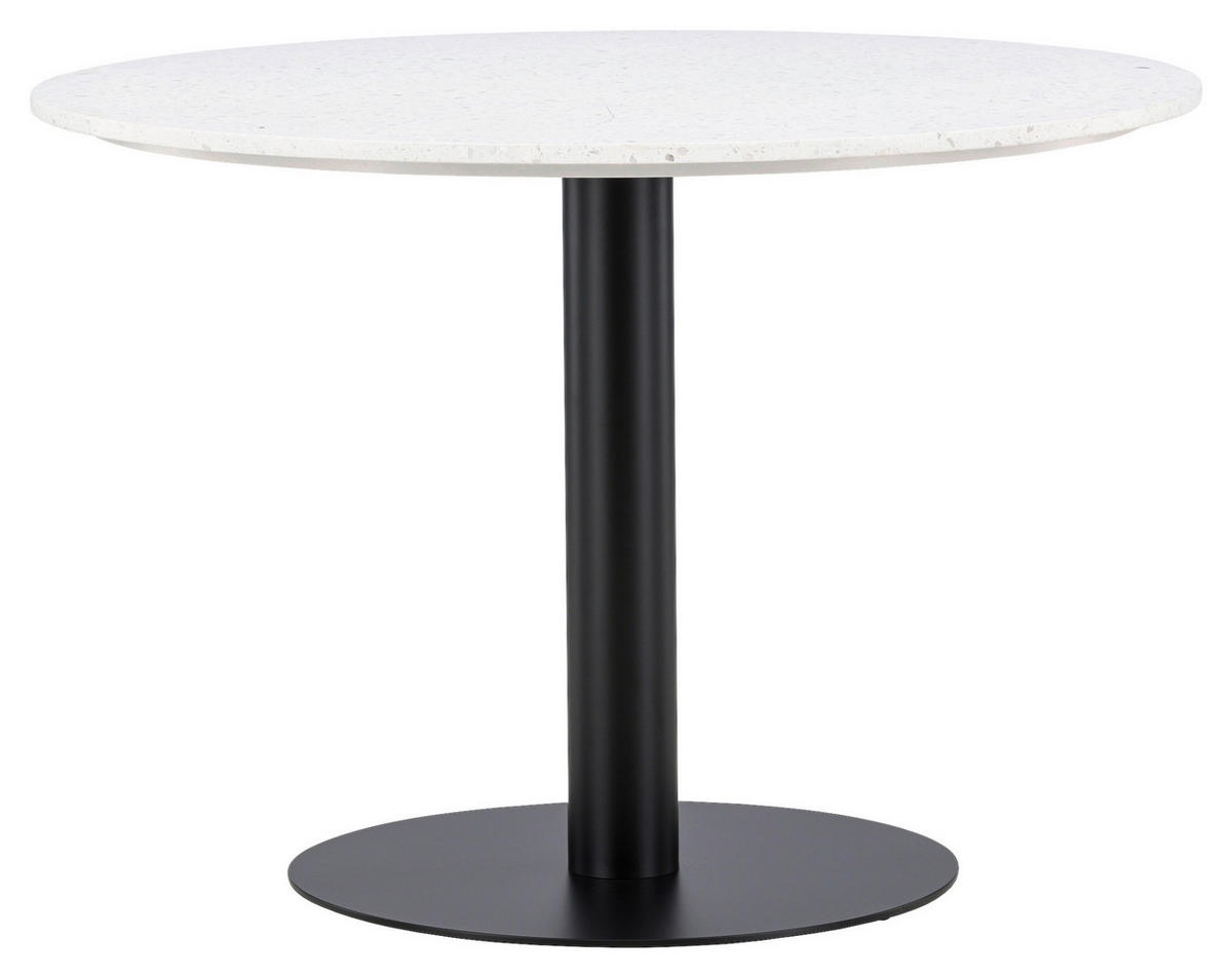 ESSTISCH in Metall, Stein 106/106/75 cm  - Schwarz/Weiß, Design, Stein/Metall (106/106/75cm) - Livetastic