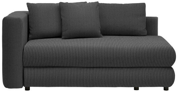 RÉCAMIERE in Cord Graubraun - Graubraun/Schwarz, Design, Kunststoff/Textil (171/71-88/93cm) - Cantus