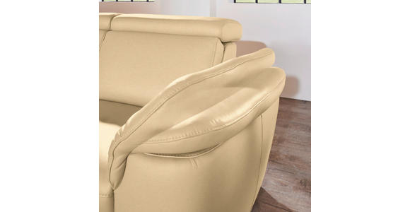 ECKSOFA in Echtleder Beige  - Beige/Alufarben, Design, Leder/Metall (242/271cm) - Cantus